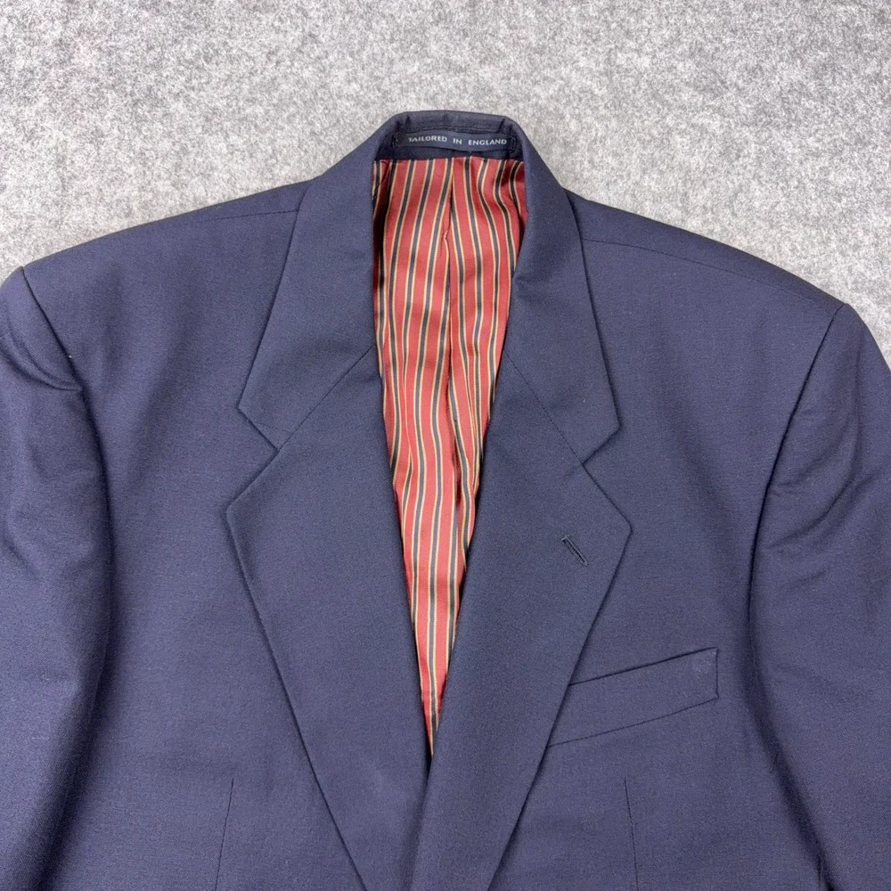 VTG Alexandre London Blazer Mens 42R Navy Blue Gold Button Wool Sport Coat UK
